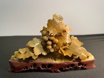 19TH CENTURY CARVED ASIAN SOAPSTONE GRAPEVINE