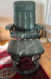 ORIGINAL J.E. EKORNES MCM STRESSLESS LOUNGE CHAIR AND OTTOMAN (1 OF 2)