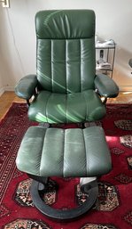 ORIGINAL J.E. EKORNES MCM STRESSLESS LOUNGE CHAIR AND OTTOMAN (2 OF 2)