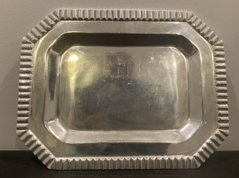 12.5 INCH SILVER TONE PLATTER MADE IN MEXICO