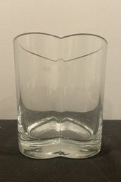 HEART SHAPED CLEAR GLASS VASE