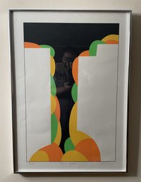 SIGNED LITHOGRAPH 'BLACK GROTTO' BY PETER CHINNI 1969