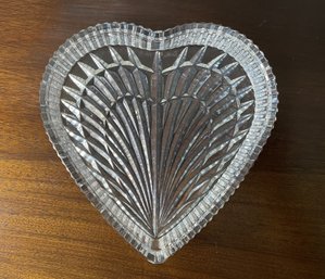 7 INCH WATERFORD HEART SHAPED CRYSTAL TRINKET DISH