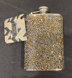 5 OZ STAINLESS STEEL RHINESTONE FLASK