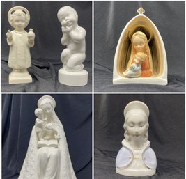 COLLECTION OF ASSORTED FINE PORCELAIN RELIGIOUS FIGURINES