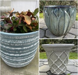 ASSORTED COLLECTION OF CERAMIC PLANTERS