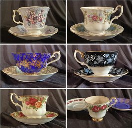 13PC ASSORTMENT OF TEA CUPS AND SAUCERS MADE IN ENGLAND