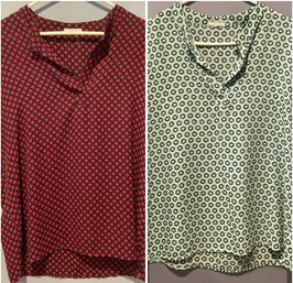 PAIR OF PLEIONE SHORT SLEEVED BLOUSE SIZE LARGE