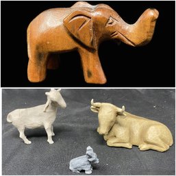 SET OF 4 MINIATURE ANIMAL FIGURINES