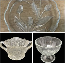 COLLECTION OF CLEAR AND CUT CRYSTAL GLASSWARE