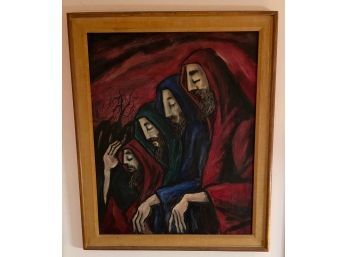 OIL PAINTING SIGNED BY MARTIN JANTO 'FOUR WISE MEN'