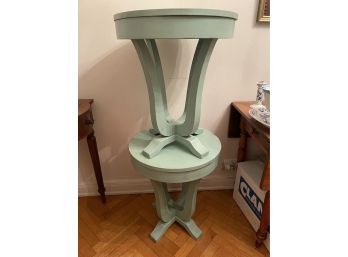 PAIR OF BRYNN SIDE/ACCENT TABLES IN SEA GREEN/MINT COLOR