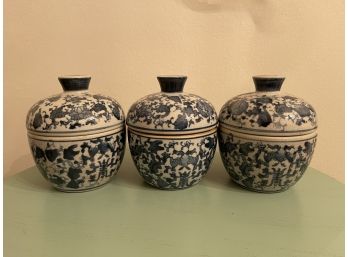 Trio Of Jars With Lid