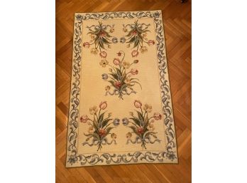 CREAM FLORAL AREA RUG