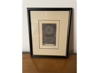 VINTAGE FRAMED PRINT 'LA STE CHAPELLE LA ROSACO'