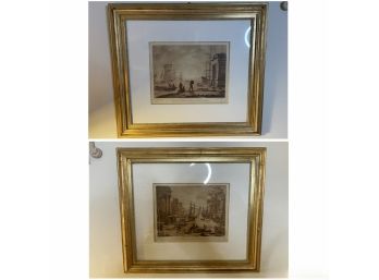 PAIR OF GOLD FRAMED PRINTS