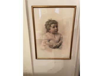 VINTAGE FRAMED PORTRAIT OF CHILD