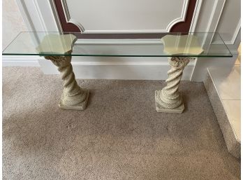 Corinthian Twisted Column Glass Top Table