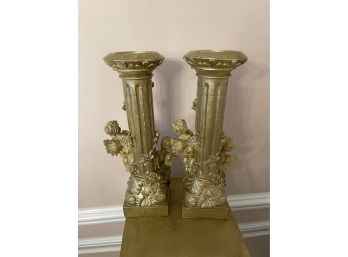 Pair Of Brass Candlestick Holders