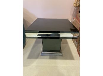 Vintage Black Acrylic Mirrored Edge Side/cocktail Table