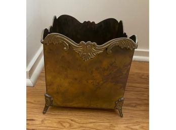 Vintage Footed Brass Planter / Bin