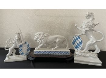 3 PC COLLECTION OF PORCELAIN LIONS