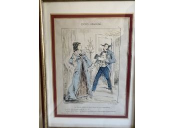 Framed Satirical Print 'Paris Assiege'