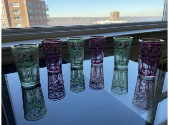 Set Of 6 Vintage Moroccan Tea Glasses