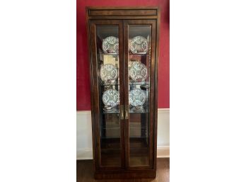 ROSEWOOD AND GLASS LIGHTED DISPLAY CABINET (1 OF 2)