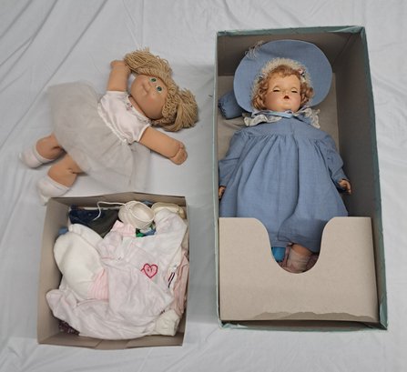 Madam Alexander Doll In Original Box And Cabbage Patch Doll And Assorted Clothing