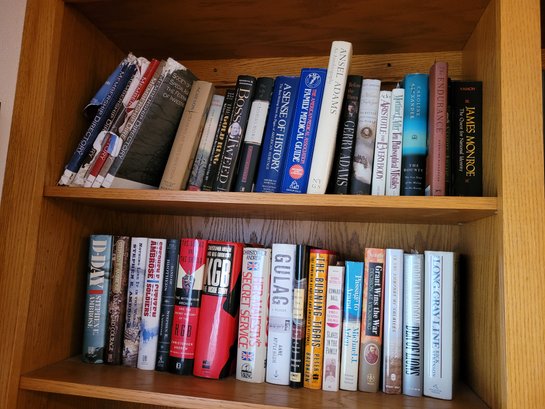 R5 Assorted Books On High Shelf, Topics  Including History, The KGB, And Others