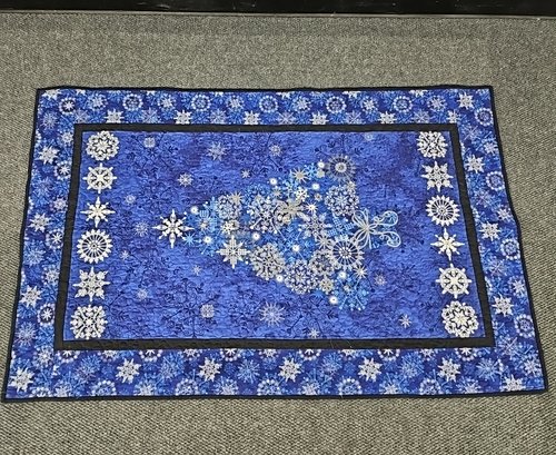 BNH Small Blue Quilt With Charms In The Center