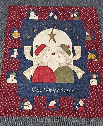 BNH Lot To Include Red/blue Quilt With Snowman Design