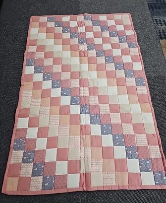 BNH Small Quilt With Pink, White, And Blue Colors