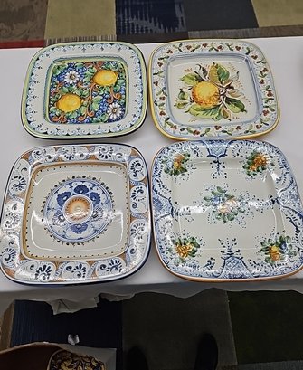 BNH Four Square Decorative Painted Plates