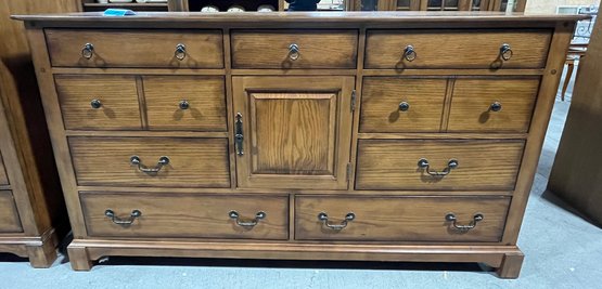 Wood Dresser With Dovetail Connections And Mirror