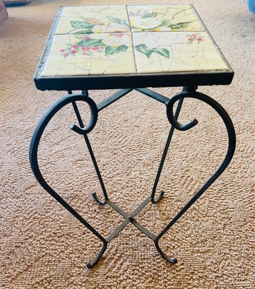 R3 Wrought Iron Rose Tile Patio Table