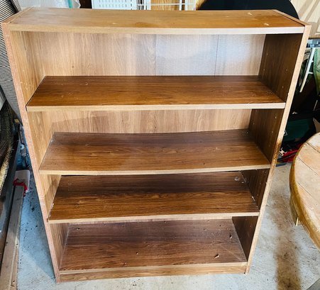 RM0 Four Shelf Wood Bookshelf Garage