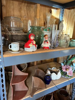 R0 Decorative Glass Lot To Include Reiss 1955 Choir Boy, Little Red Riding Hood NAPCO Figure, And Others