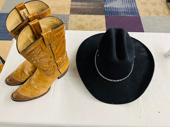 BNH Larry Mahan Cowboy Boots And Western Express L/XL Cowboy Hat