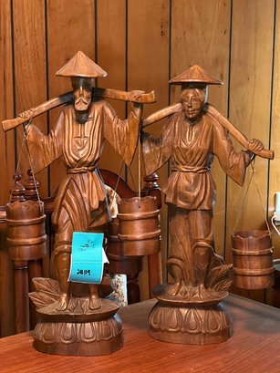 RM 2 Vintage Carved Teakwood Figurines From The Philippines 1974