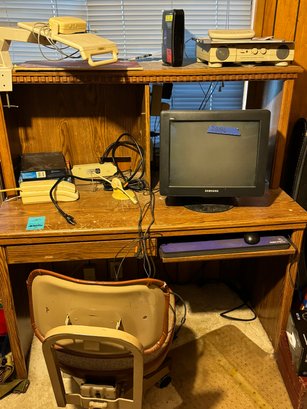 Rm8 Desk, Office Chair And Some Electronics