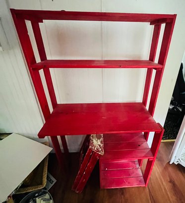 R10 Bookshelf Desk With Step Stool Ladder