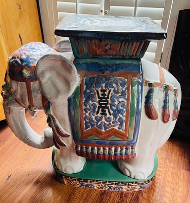 R10 Glazed Ceramic Elephant Garden Stool Plant Stand Side Table Pedestal