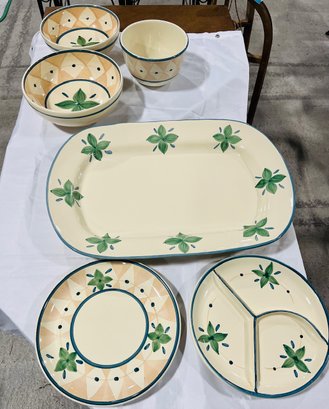 Caleca Serving Tray, Plates, Bowls Hand Painted In Italy