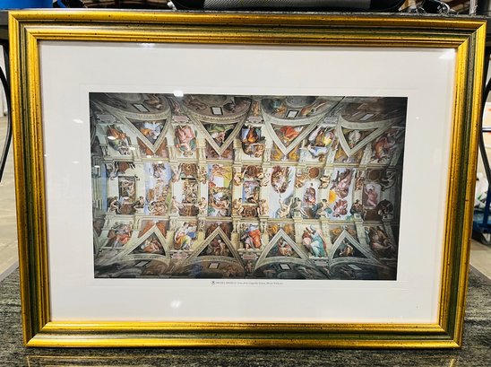 Lot Of Religious Michelangelo Artwork Framed Sistine Chapel, Vatican, Angels, Creation Of Adam, Hymnal Books