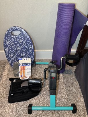 R1 Low Impact Desk Cycle, Yoga Matt, Mueller S/M Knee Braces, Medical Compression Socks, And More