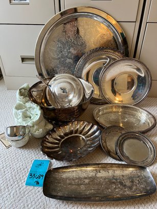 R5 Silver Plate Trays, Bowls, Punch Bowl With Cups