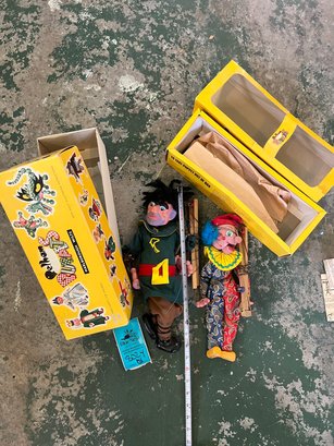 Pelham PuppetSl19 Giant And Pelham SM1 Clown Puppet With Original Boxes