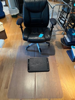 R6 Sealy Posturepedic Office Chair, Folding Floor Protector, Floor Angled Foot Rest